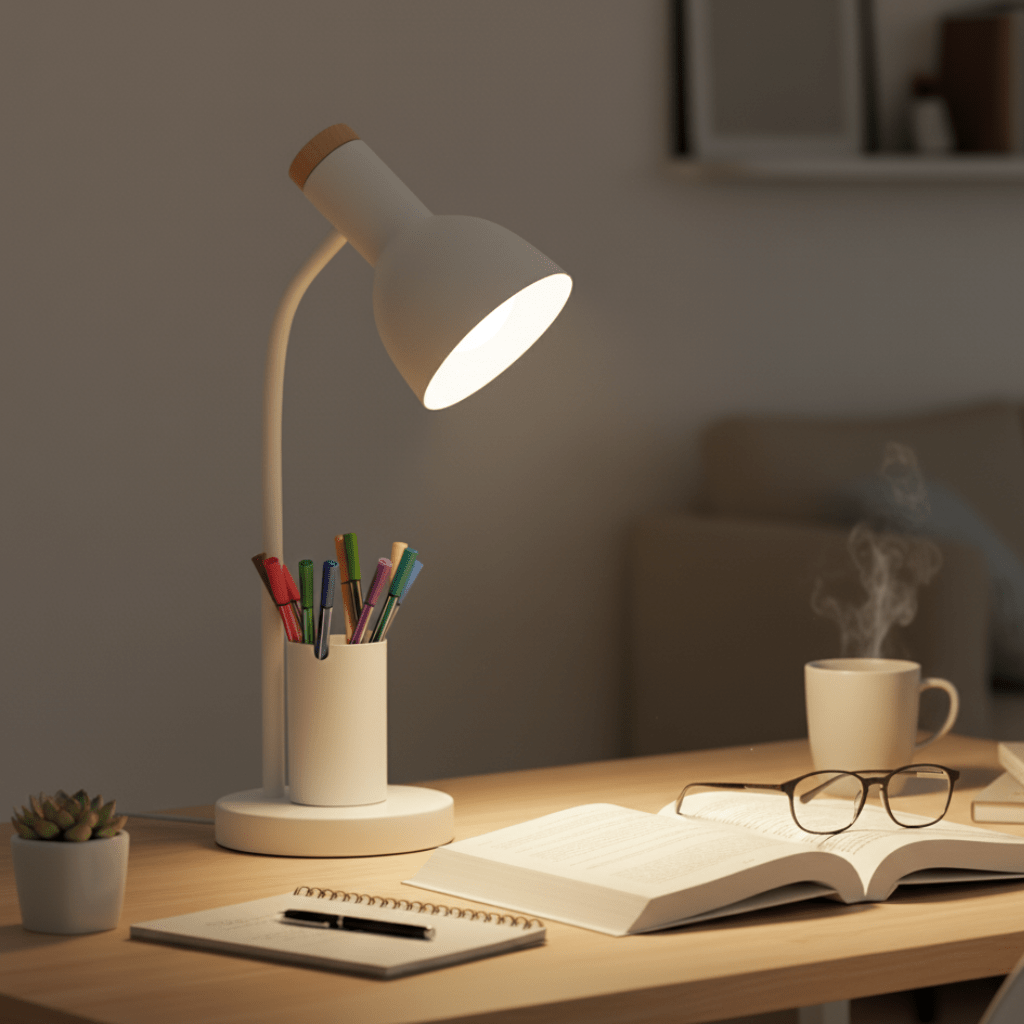 IlluminatePro LED Desk Lamp with Integrated Pen Organizer