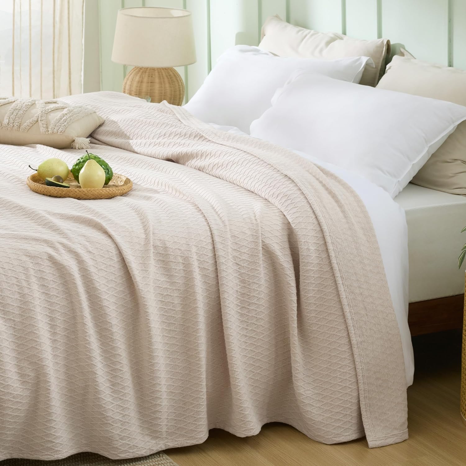 Cooling Bamboo Rayon Throw Blanket for Hot Sleepers - Lightweight Summer Comfort