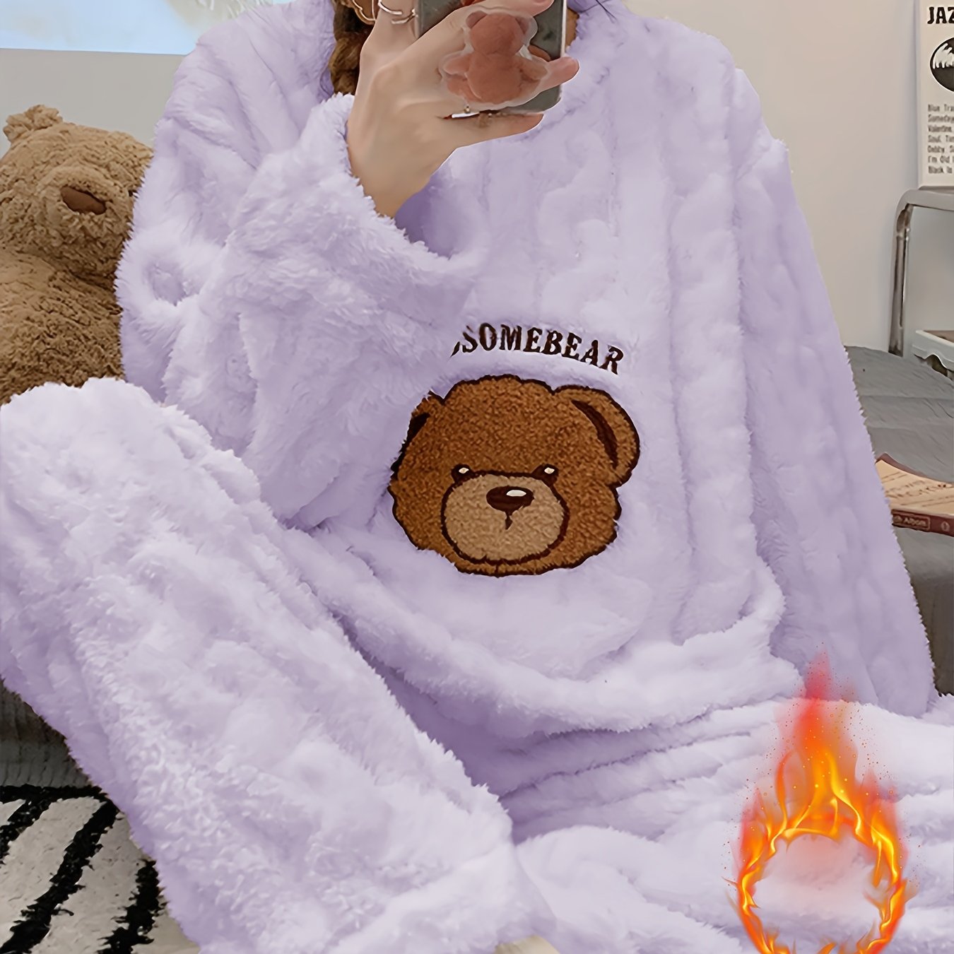 Women's Pajama Set | Plush Warmth | Cozy Comfort for Winter | Polyester