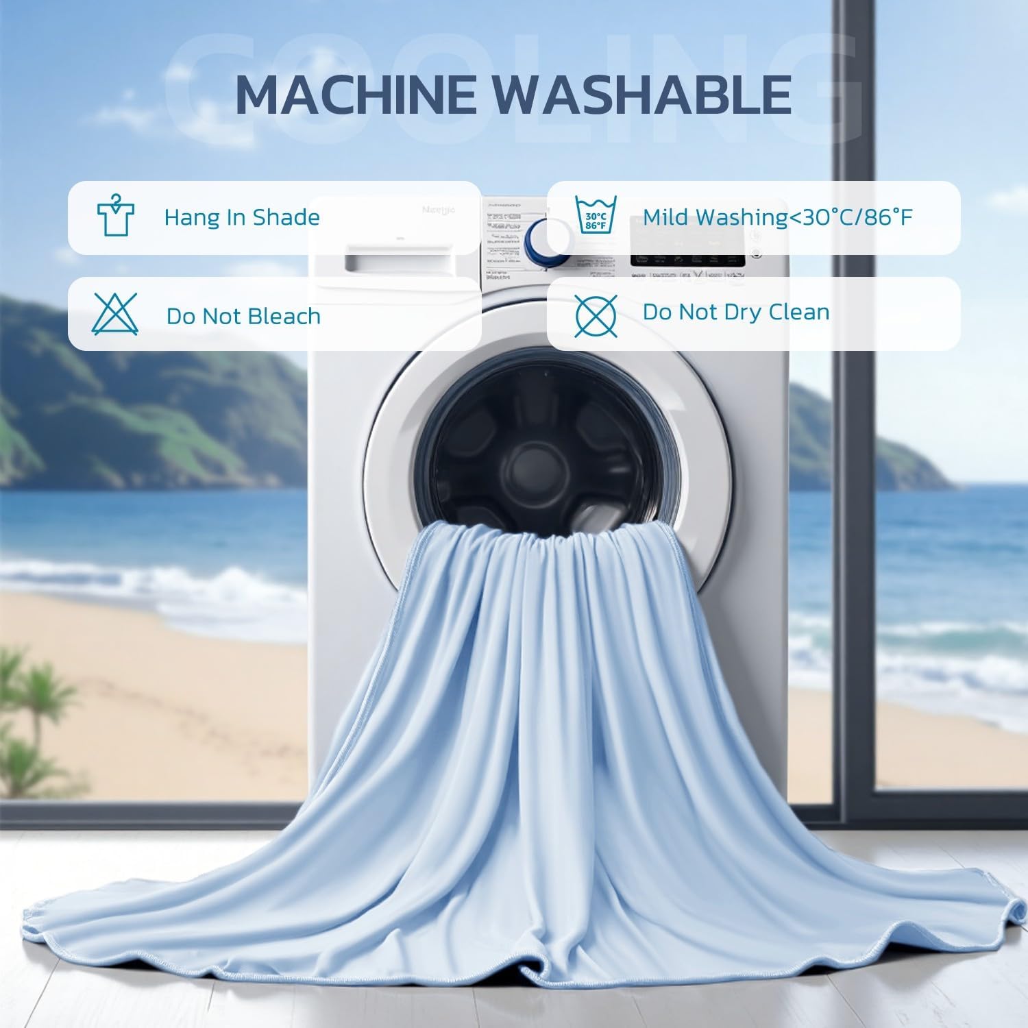 Queen Size Lightweight Cooling Blanket for Hot Sleepers with Q-Max >0.4