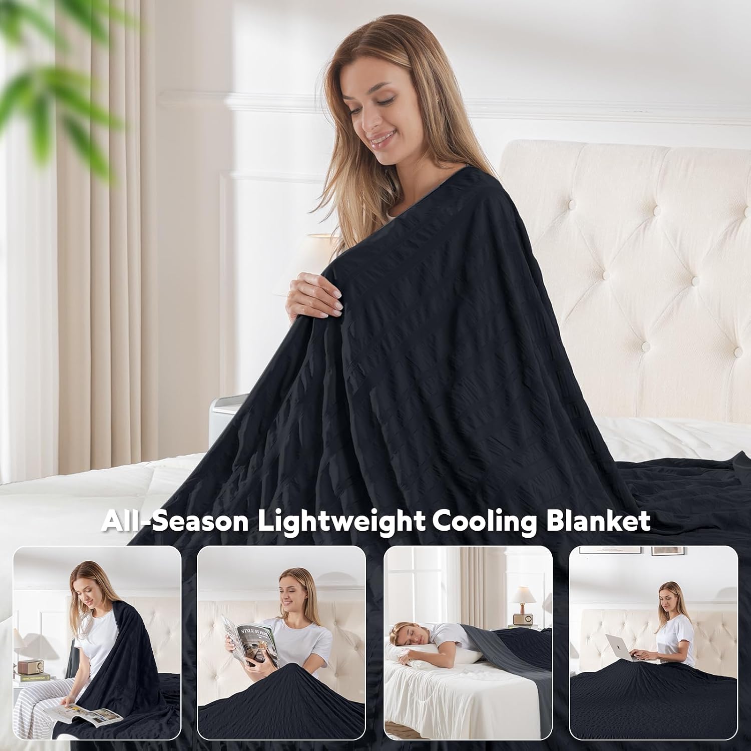 Lightweight Cooling Blanket with Dual-Sided Design for Warm Sleepers