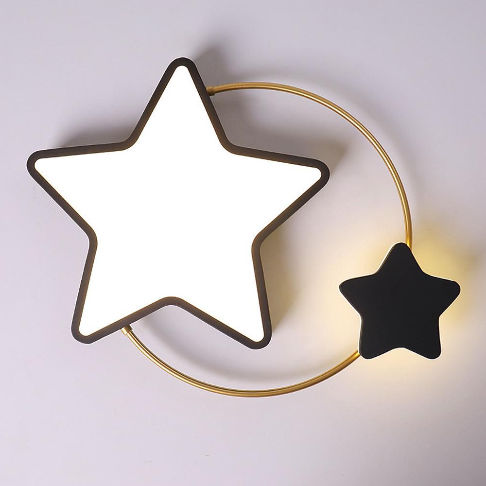 2 Star Shapes LED Classic Dimmable Flush Mount Ceiling Light for Baby Kids Bedroom by Taavita