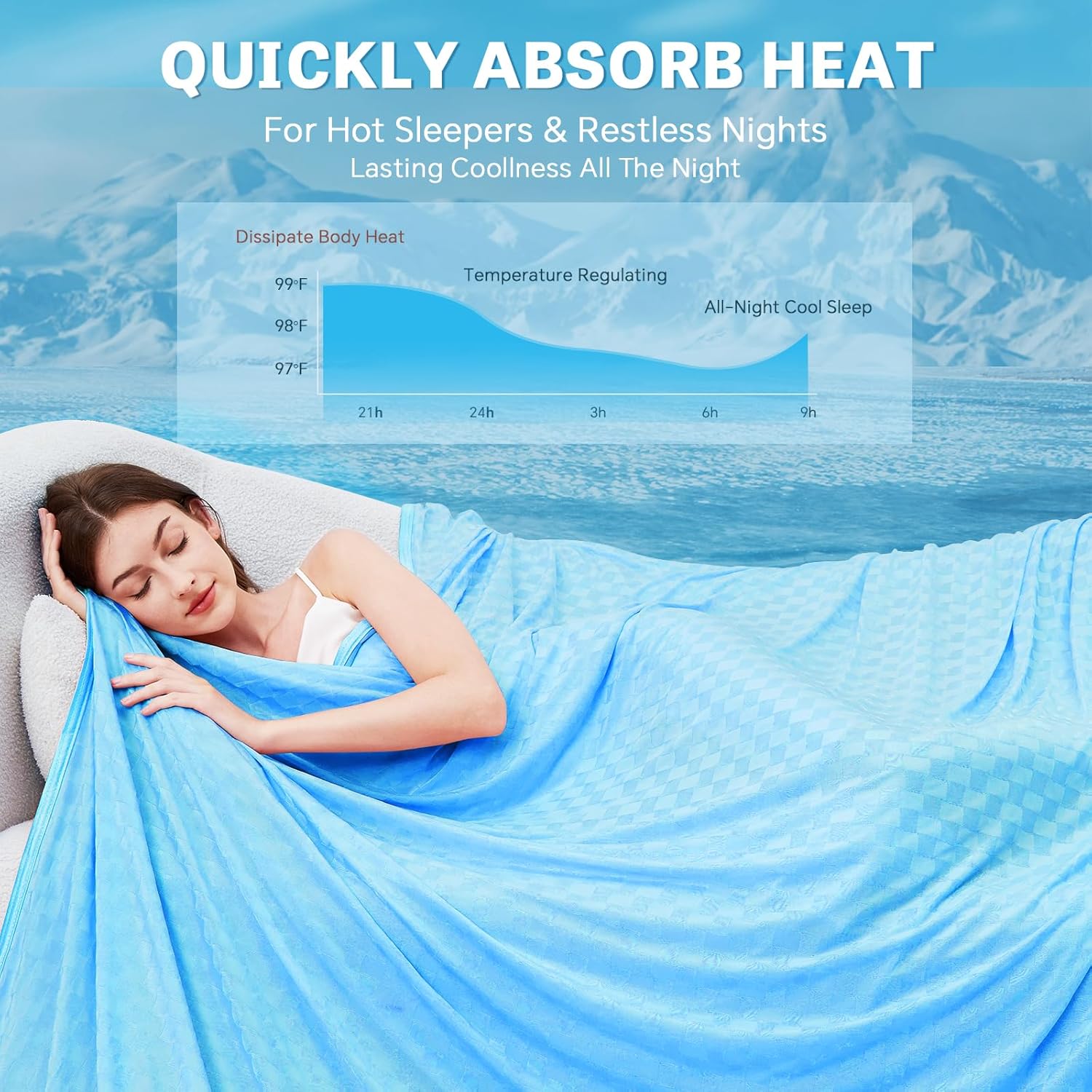 Cooling Summer Blanket - Lightweight & Breathable Double-Sided Chill Effect