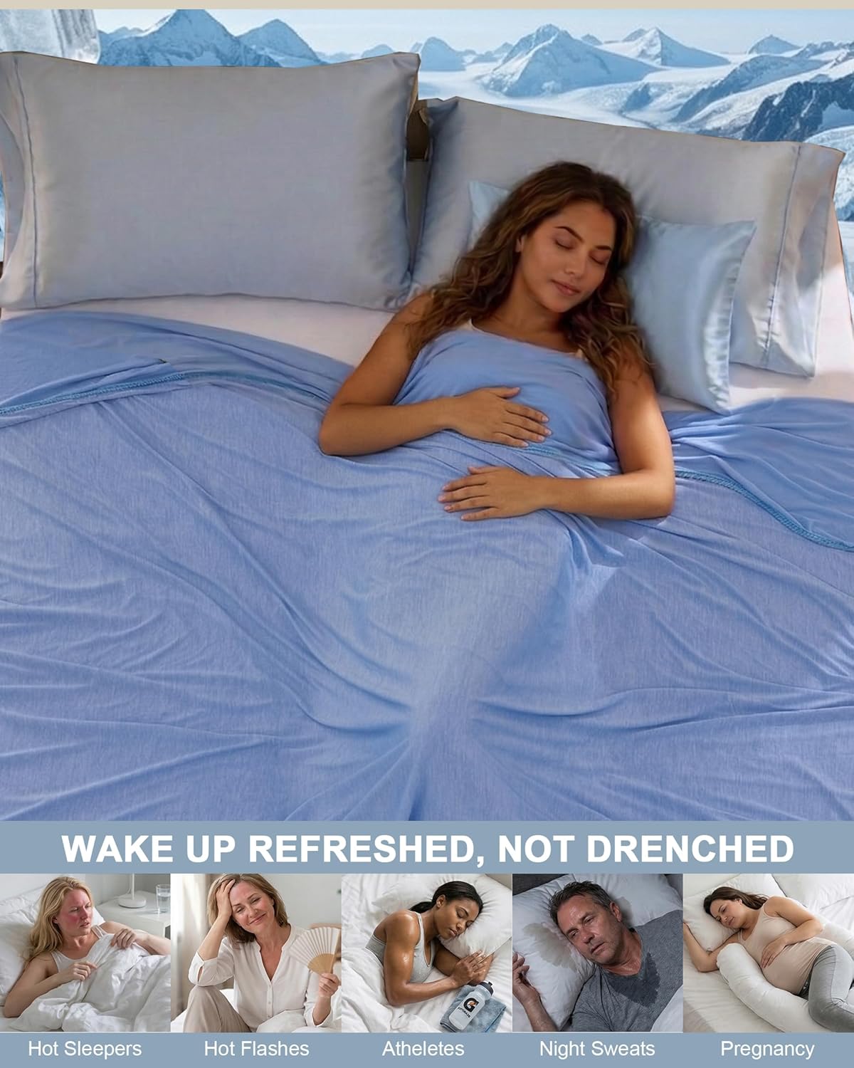 Lightweight Cooling Blanket for Hot Sleepers | Breathable Q-Max > 0.4