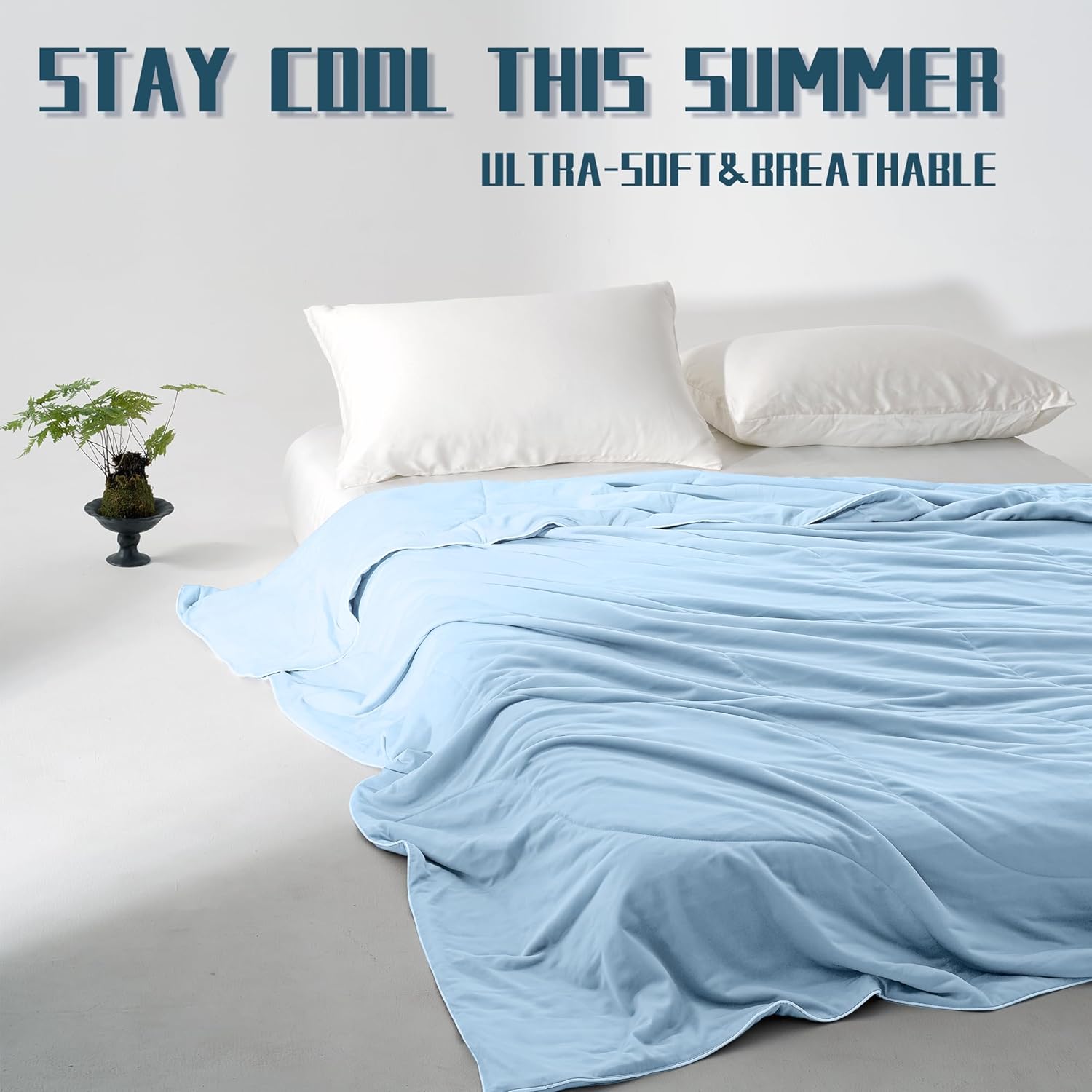 Lightweight Cooling Blanket Set with Pillowcases | Moisture-Wicking Fabric