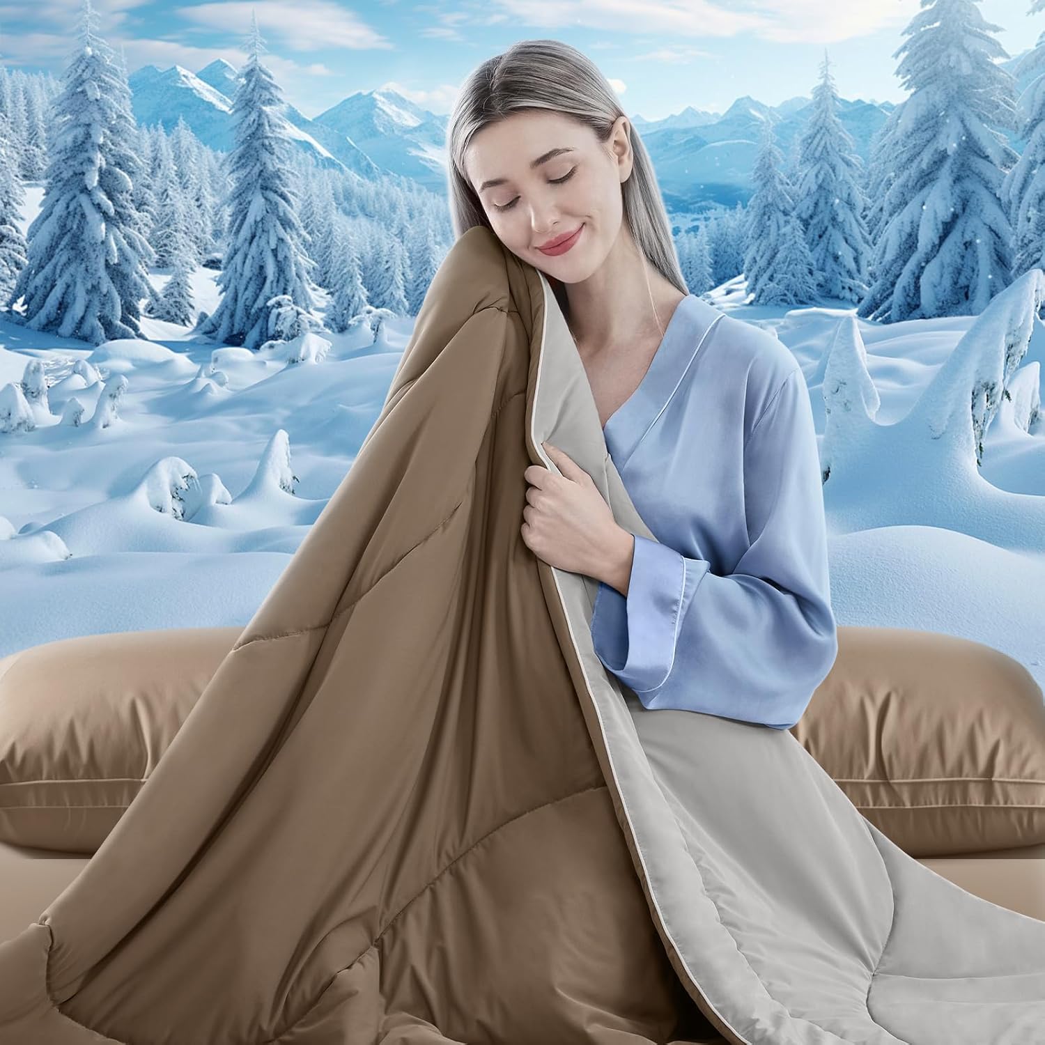 Double-Sided Cooling Blanket for Hot Sleepers | Breathable Ice Fabric