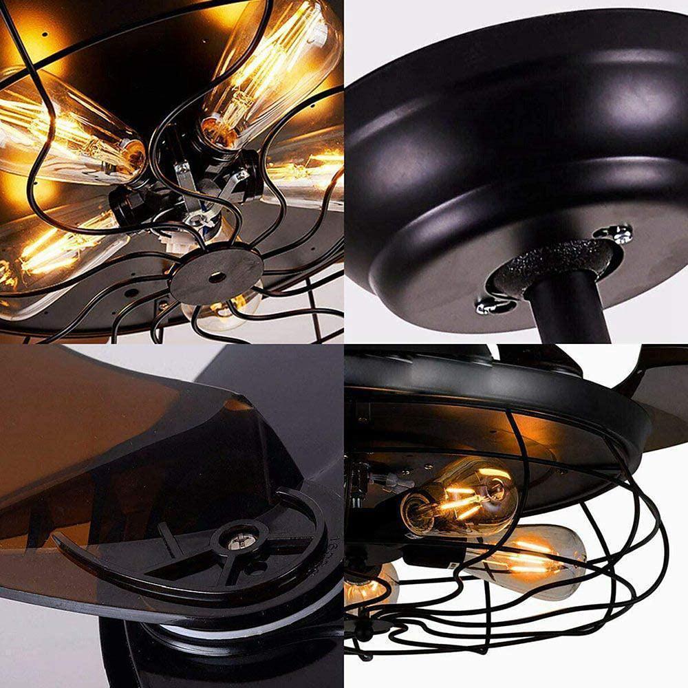 3 Bladed Retractable Ceiling Fan with Light - Taavita Style