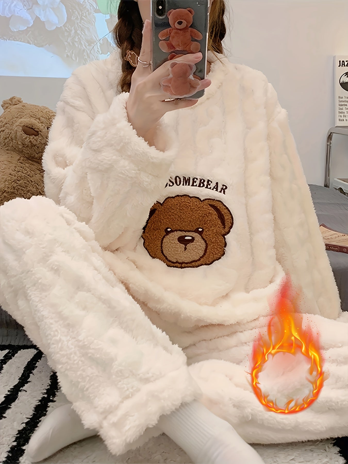 Women's Pajama Set | Plush Warmth | Cozy Comfort for Winter | Polyester