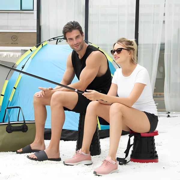 Lightweight Folding Stool with Retractable Features