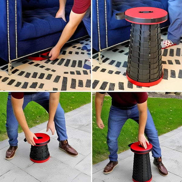 Lightweight Folding Stool with Retractable Features