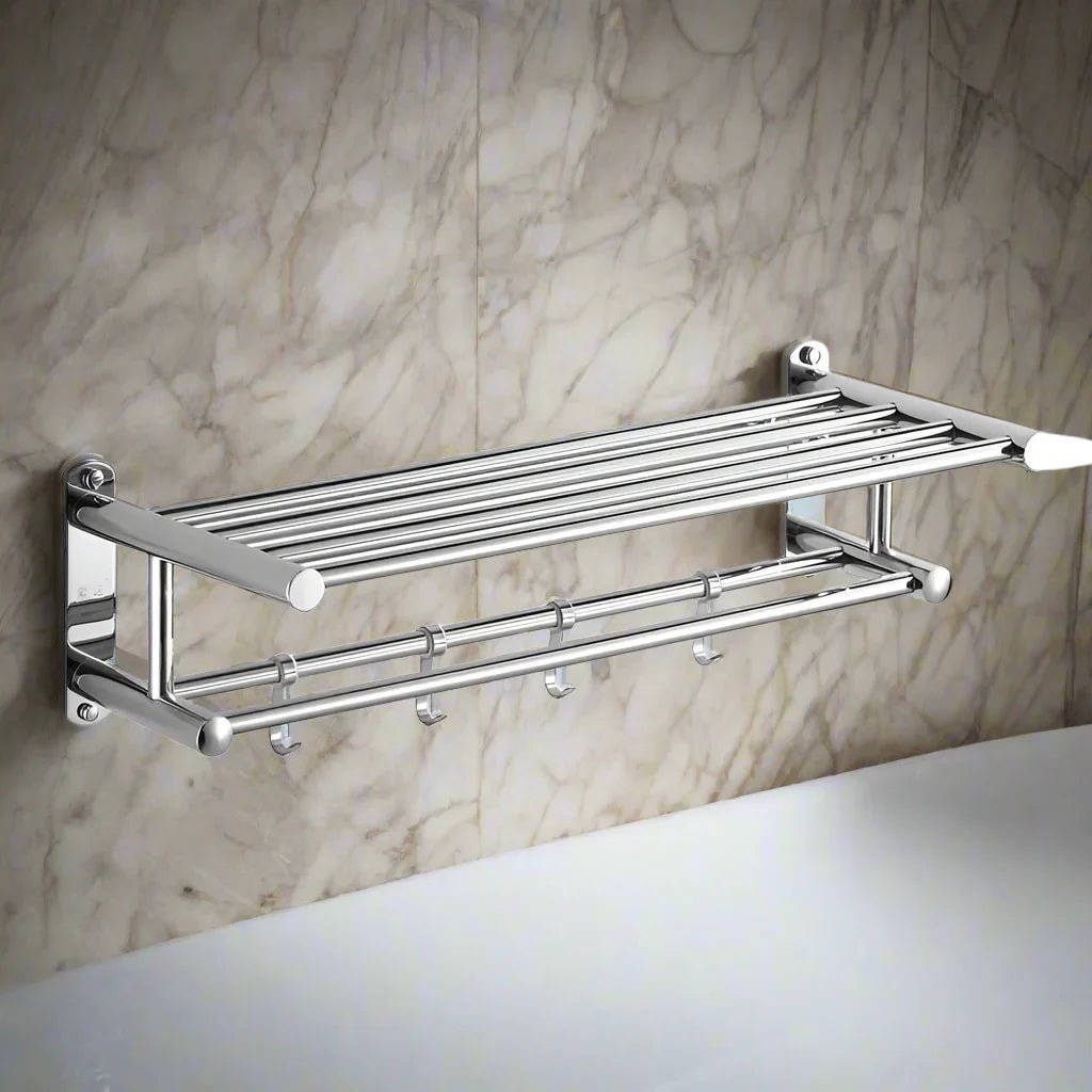 Modern Minimalist Wall Rack for Bathroom and Kitchen - Space-Saving Design