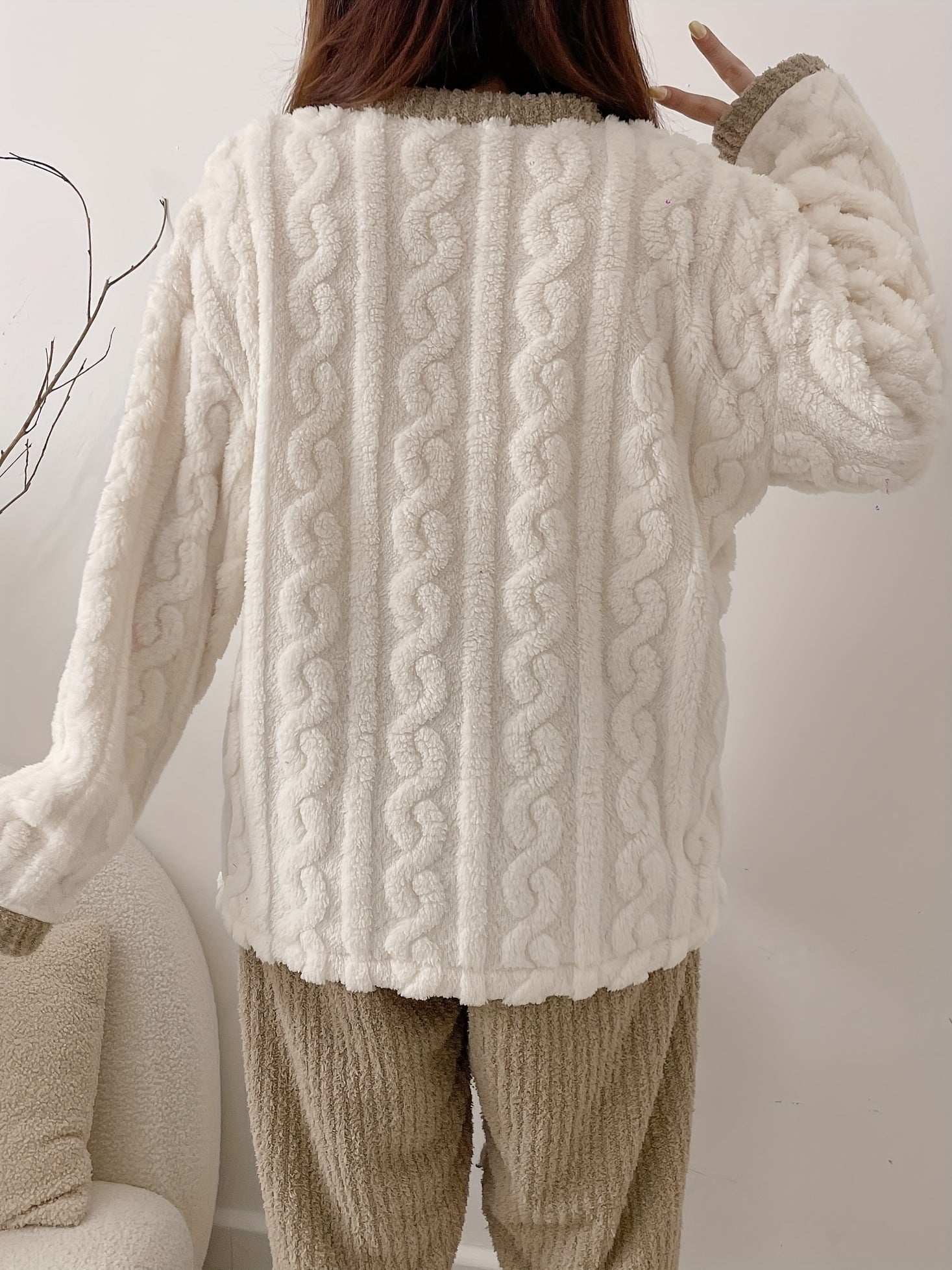 Women's Pajama Set | Plush Velvet | Cozy Winter Comfort | Polyester