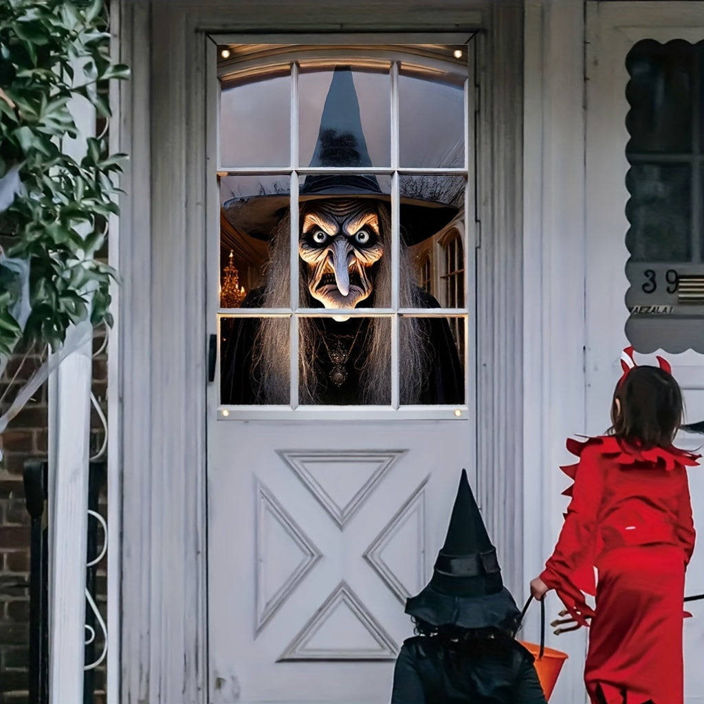 Halloween Witch Door Banner Durable Polyester Spooky Door Decor