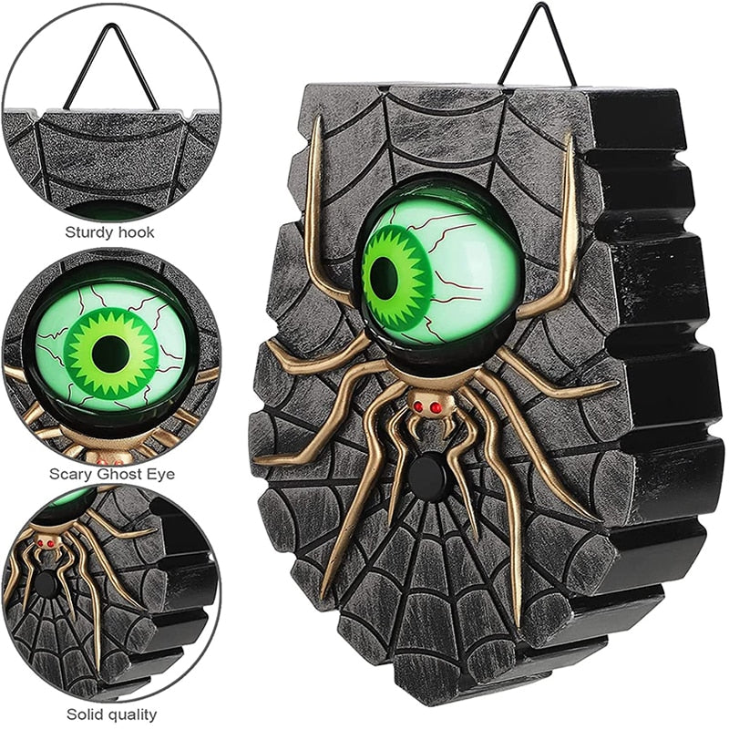 Halloween Animated Doorbell with Spooky Rotating Eyes and Sound Effects