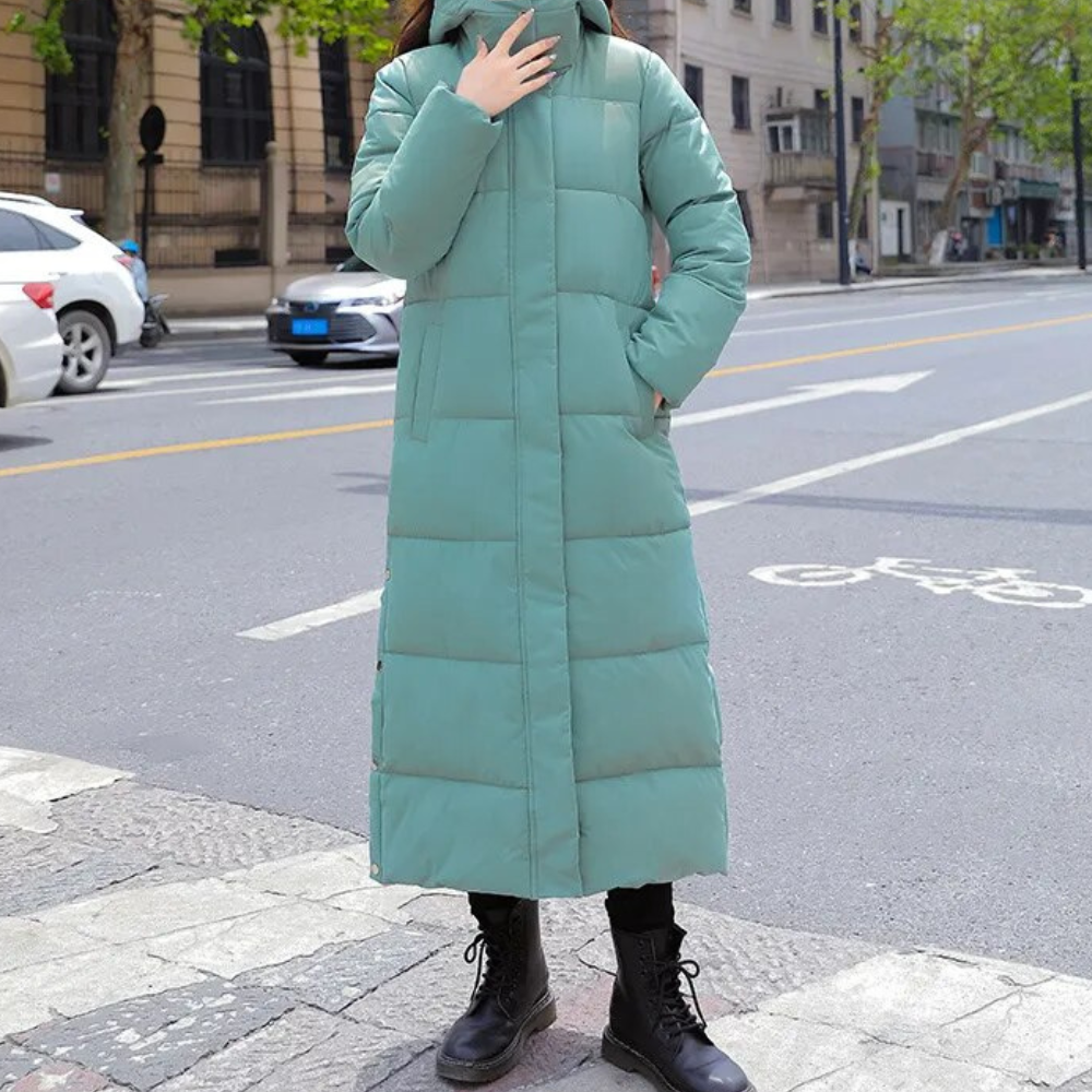 Women’s Winter Jacket | Long Quilted Coat | Cotton & Polyester Blend | Warm & Versatile Design