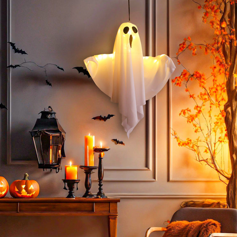 Glowing Halloween Ghost Chandelier with Weatherproof LED Lights