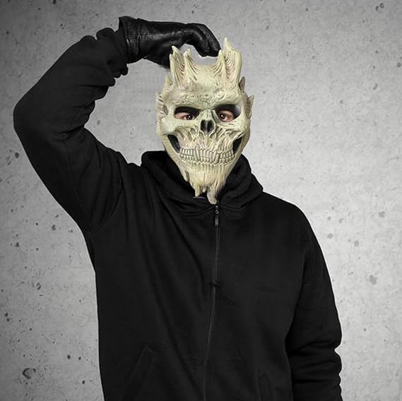 Realistic Halloween Demon Skeleton Mask Silicone Horror Costume Mask