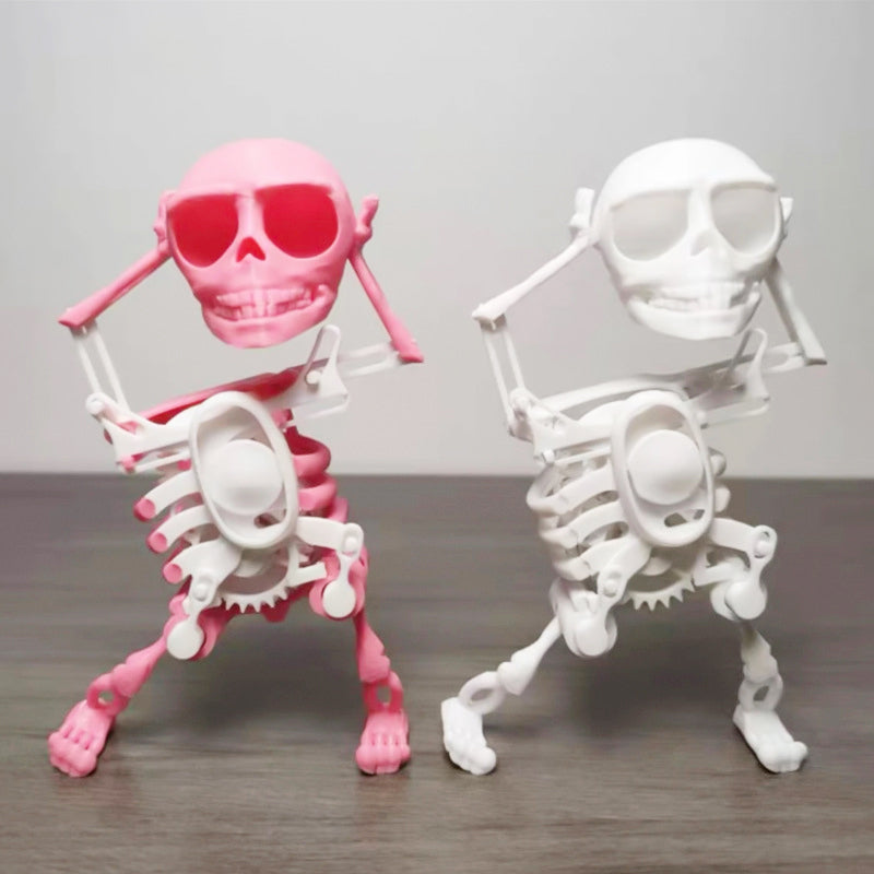 3D Printed Dancing Skeleton Halloween Decoration with Light & Sound Effects