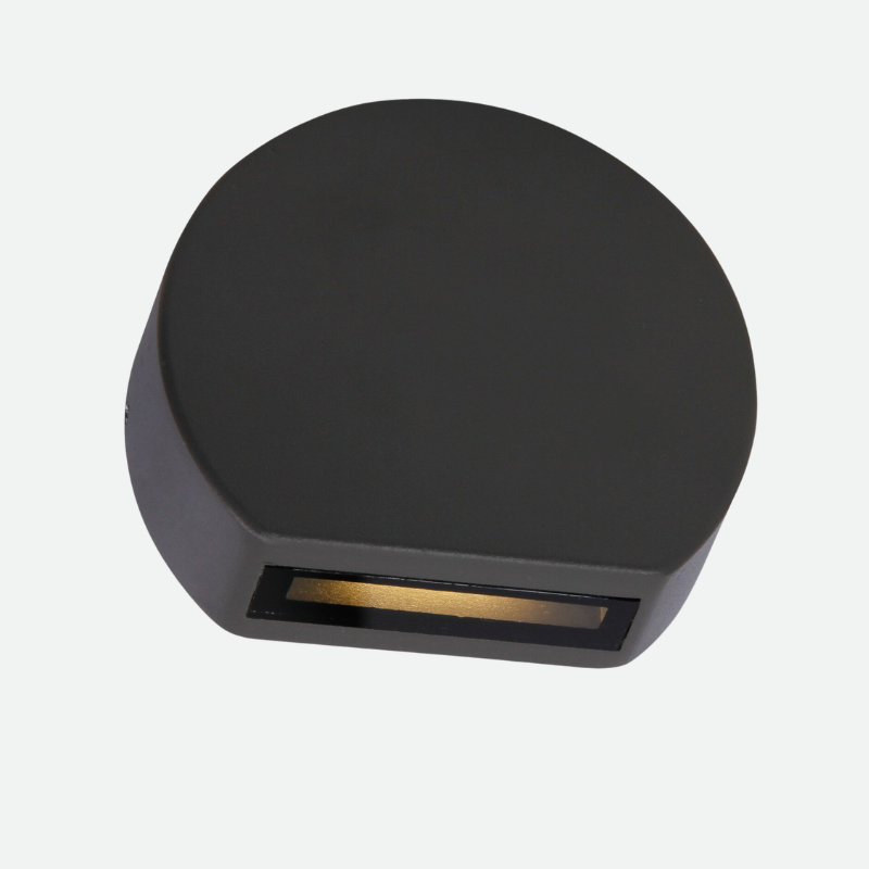 Optima LED Metal Wall Lamp | Sand Black or Grey | 3W Warm White | Aluminum & Glass | Waterproof Hardwired LED Sconce | CE Certified, Indoor Outdoor
