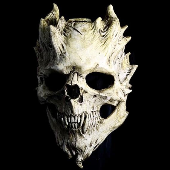 Realistic Halloween Demon Skeleton Mask Silicone Horror Costume Mask