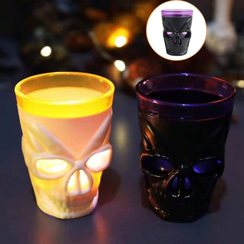 LED Skull Wine Glasses for Halloween Party – Glowing Spooky Drinkware Set