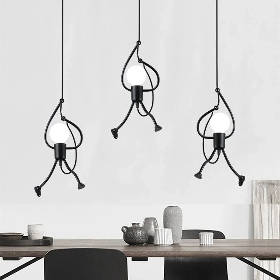 Pendant Ceiling Light | Doll-Shaped Design | Adjustable Hanging Height | Soft Cozy Illumination