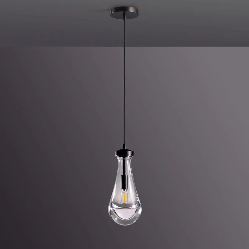 Lumina Raindrop — Hand-Blown Glass Pendant Light with Warm Glow