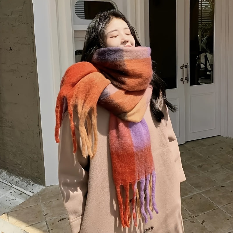 Tartan Scarf | Soft Warmth | Cozy Winter Accessory | Polyester