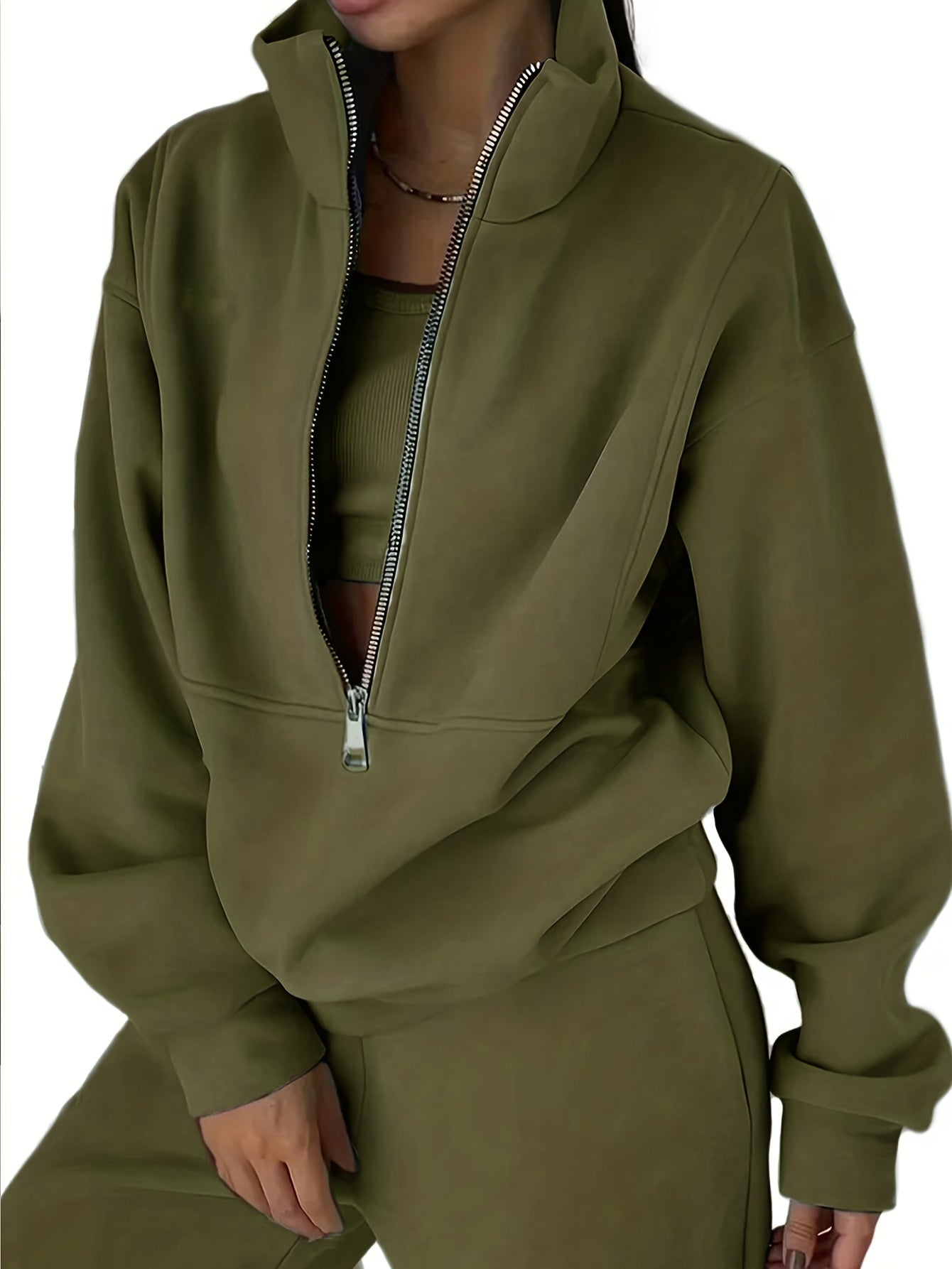 Women's Lounge Set | Zip-Up Sweatshirt | Comfortable Relaxed Fit | Polyester