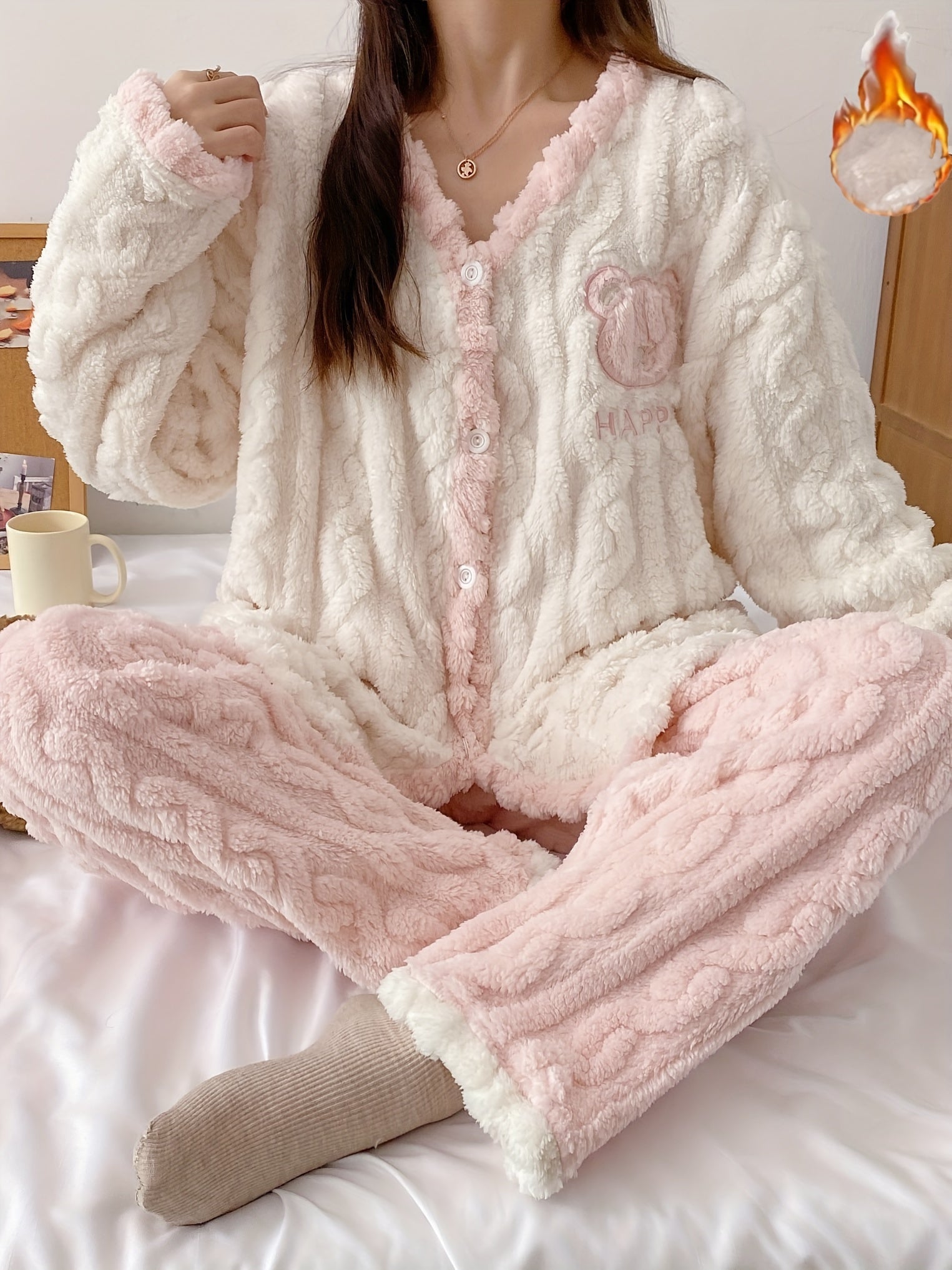 Women's Pajama Set | Plush Velvet | Cozy Winter Comfort | Polyester