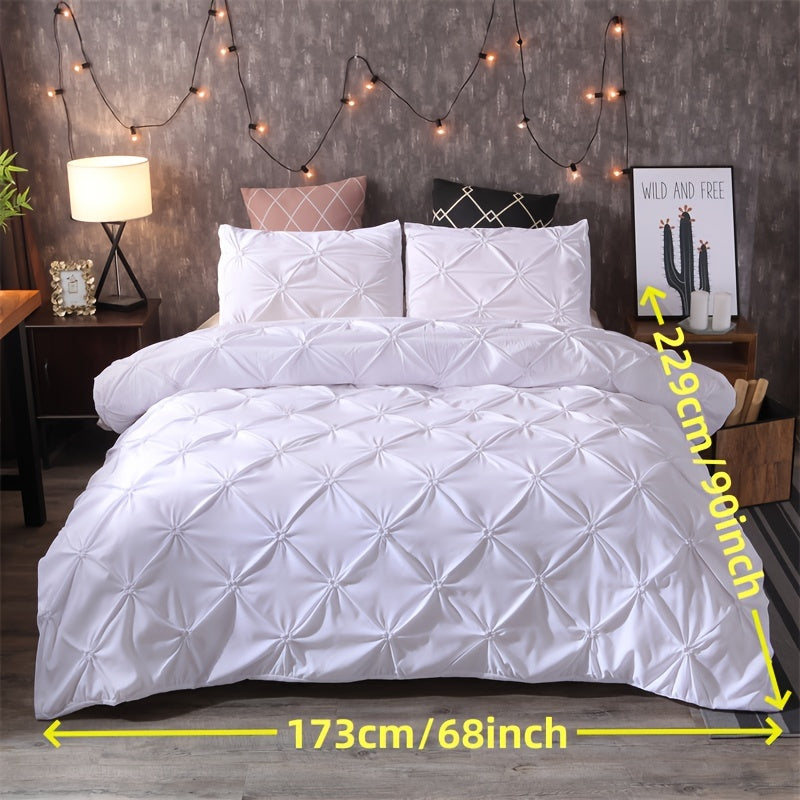 Duvet Cover Set | Quilted Texture | Breathable All-Season Comfort | Polyester