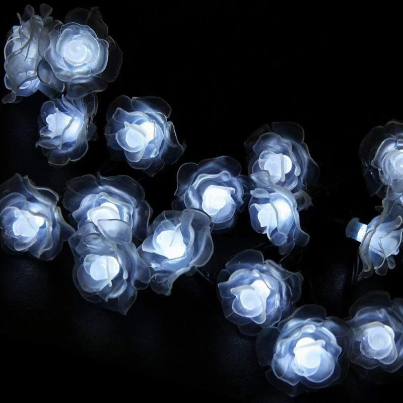Solar Powered Multi-Color Floral Garden LED Strip Lights 7m 50 LEDs Waterproof IP65 Cherry Chrysanthemum Lotus Rose Energy Efficient Outdoor