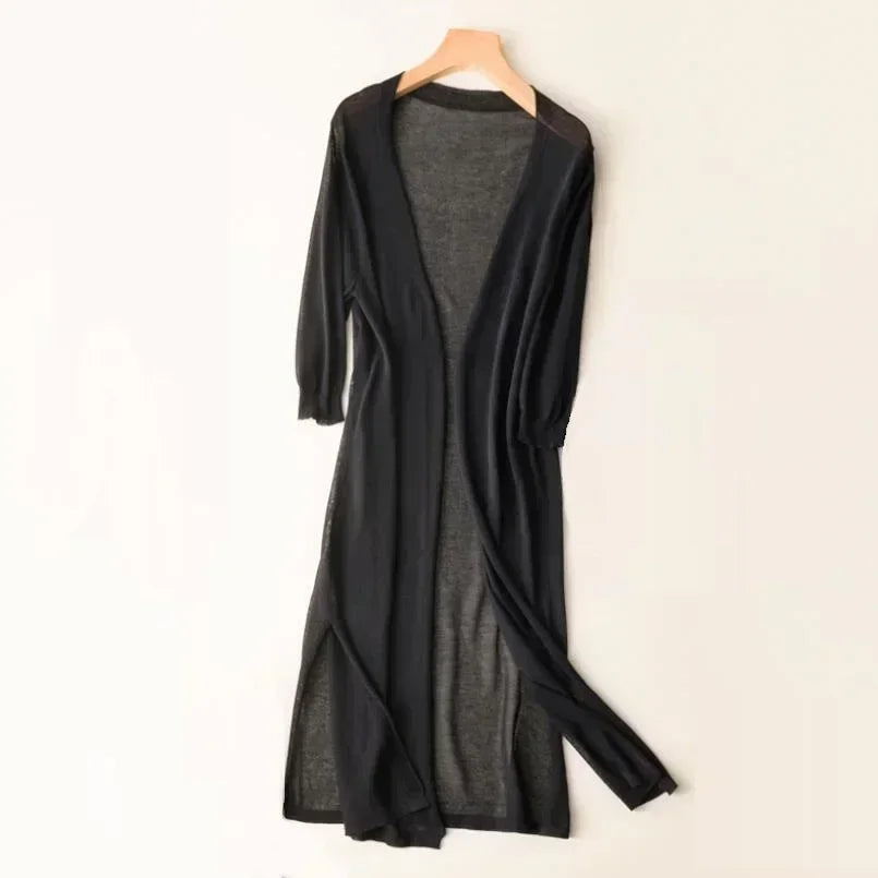 Women’s Long Cardigan | Lightweight Flowing Knit | Soft Polyester Fabric | Comfortable Fit