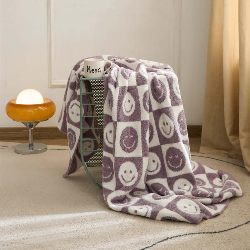 Smiley Face Blanket | Eye-Catching Design | Cozy and Warm Comfort | Polyester