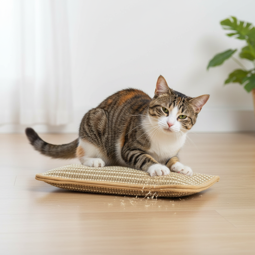 Purrfect Lounge Pillow with Durable Scratch Pad