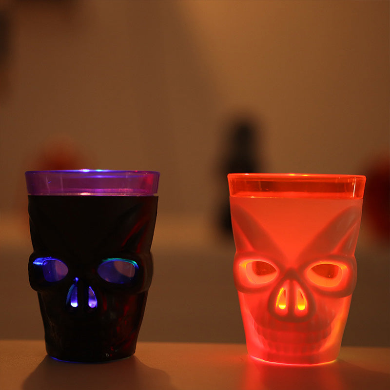 LED Skull Wine Glasses for Halloween Party – Glowing Spooky Drinkware Set