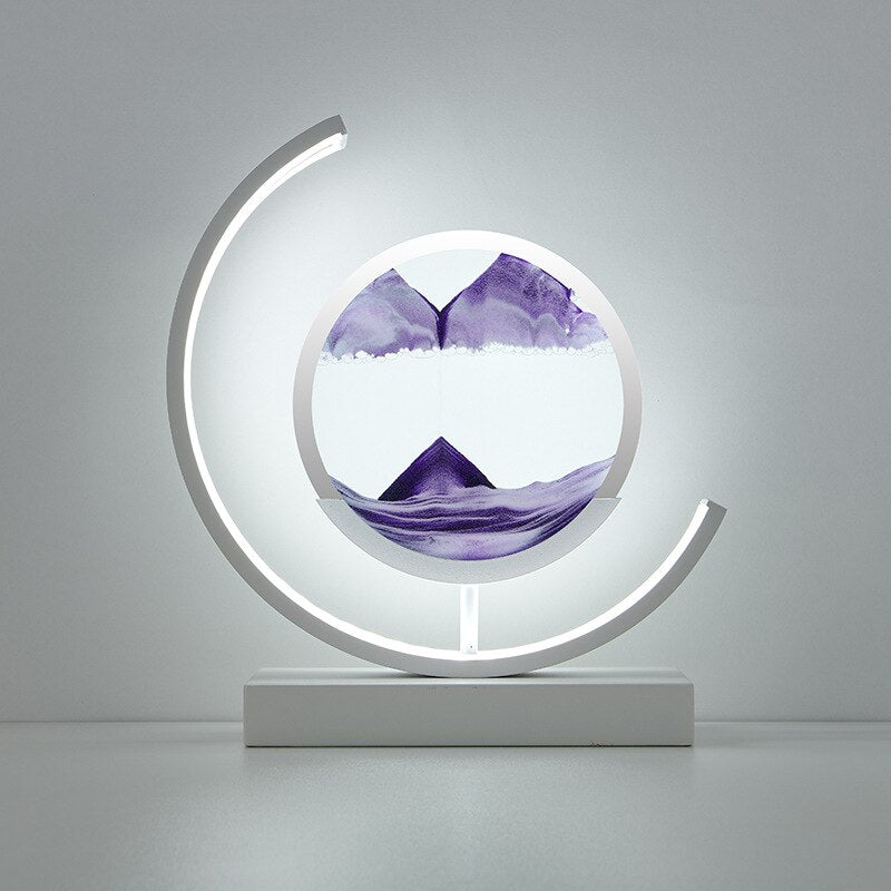 Drift Sand Art Table Lamp | 3D Rotating Sand Painting | Acrylic & LED Light | Stress Relief
