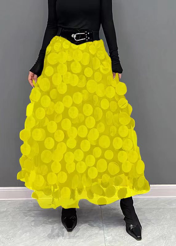 Women’s Circle Skirt | 3D Disc Appliqués & Layered Tulle Overlay | Premium Fabric | Elegant Voluminous Design