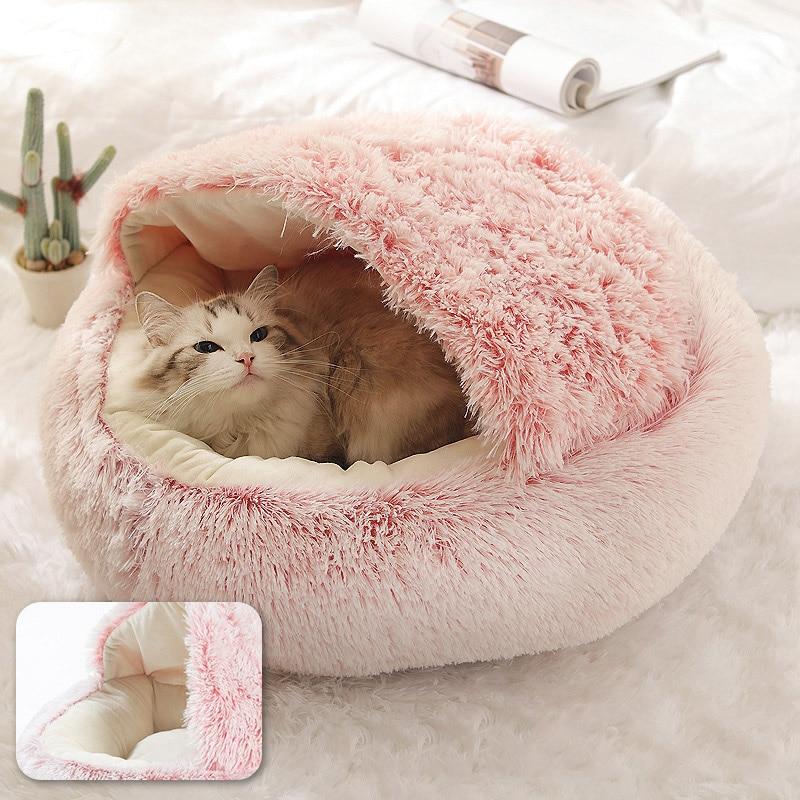 Plush Round Calming Cat Cave
