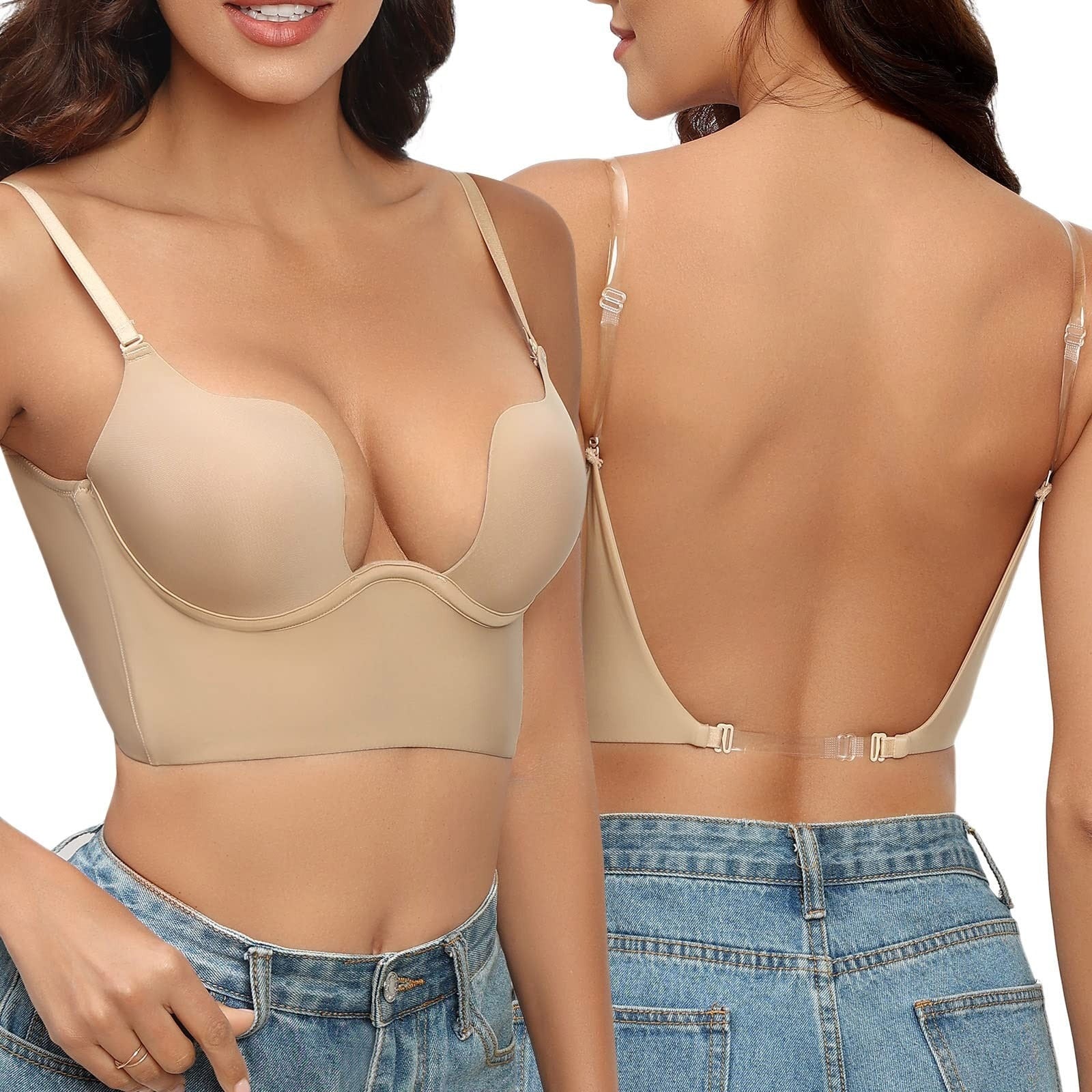 Women’s Seamless Backless Bra | Strapless Design & Molded Cups | Comfortable Fit for Everyday Wear