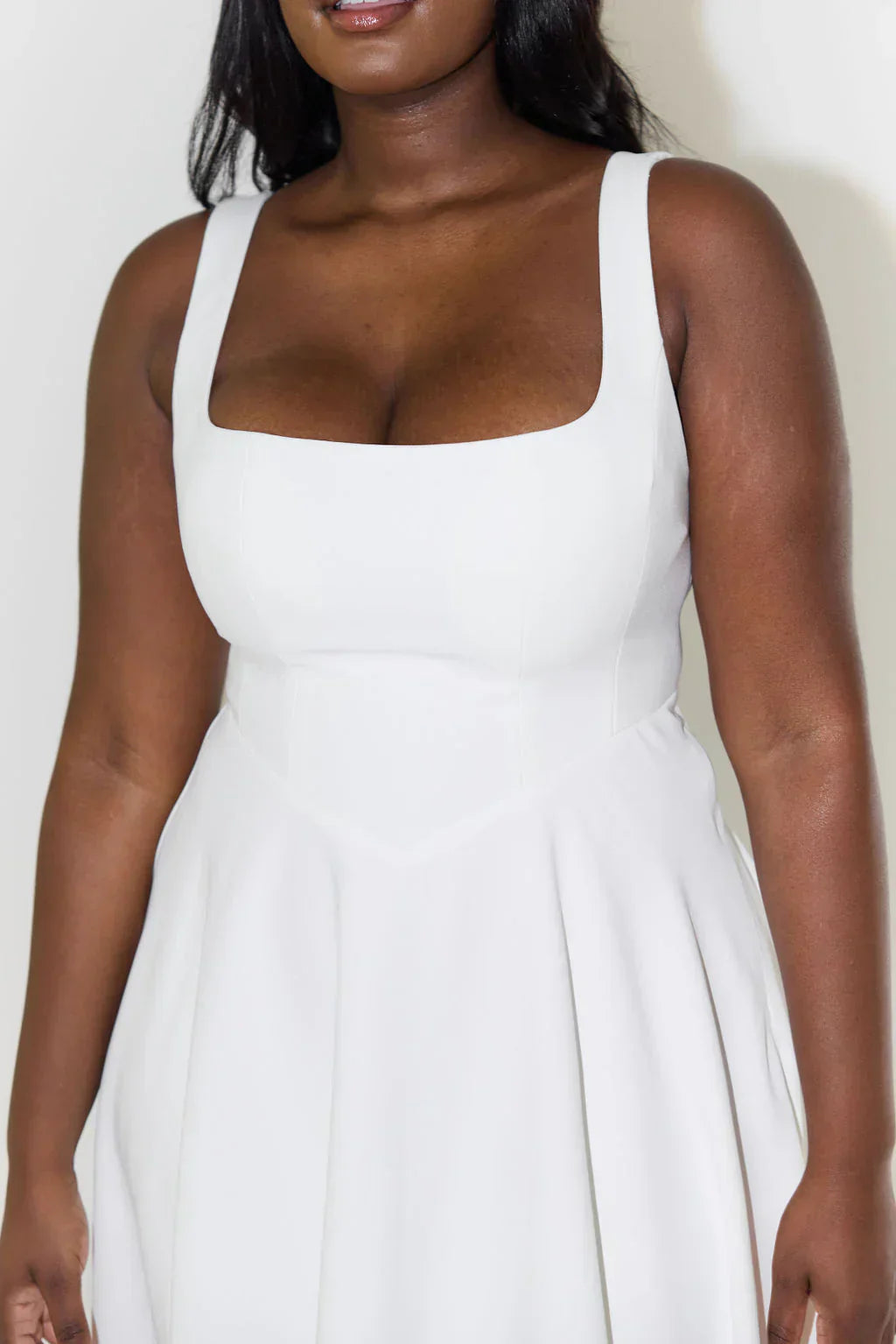 Women’s Midi Dress | High Waist & Square Neckline | Polyester Fabric | Comfortable Fit