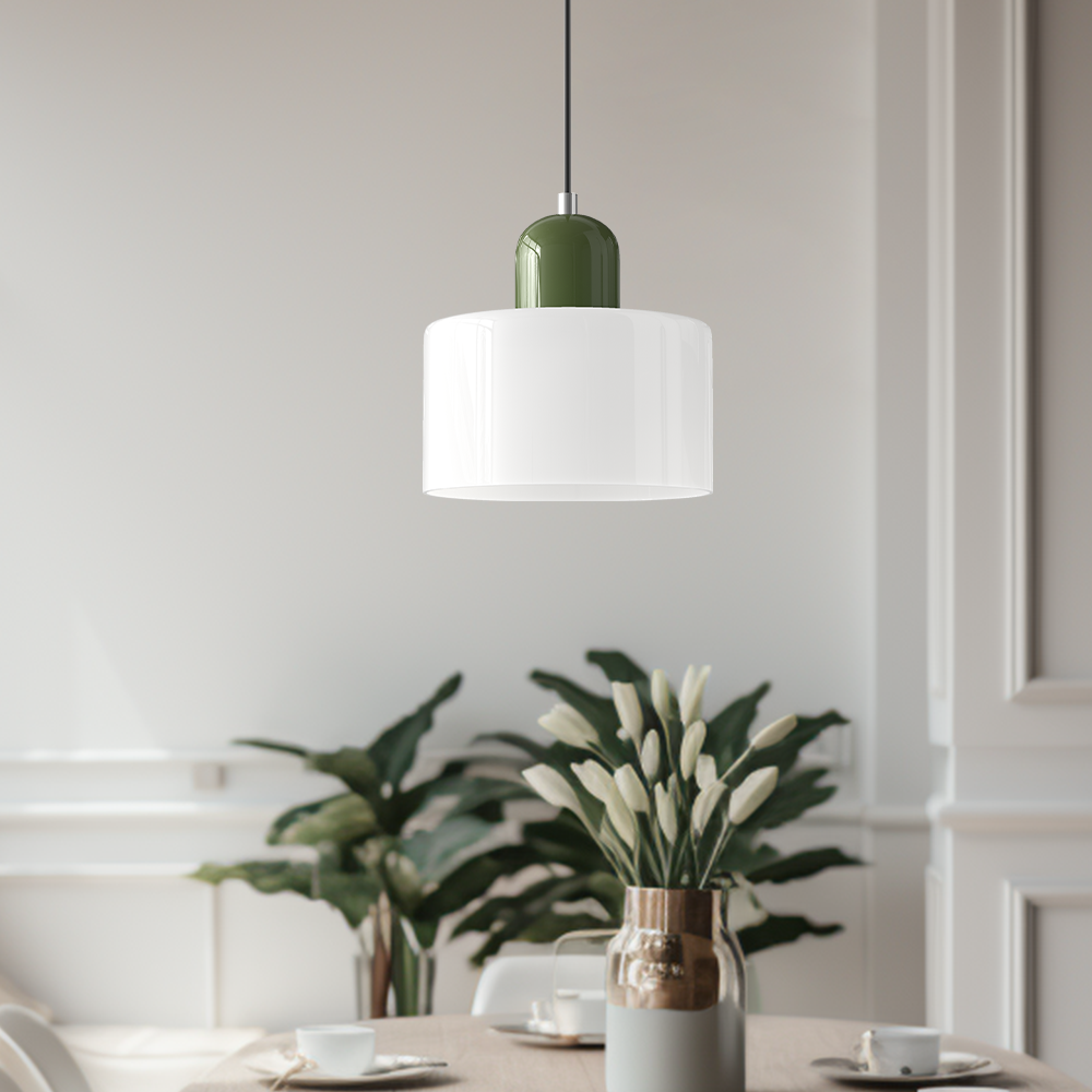 Pendant Light | Bauhaus-Inspired Glass Shade | Adjustable Hanging Length | Easy Assembly