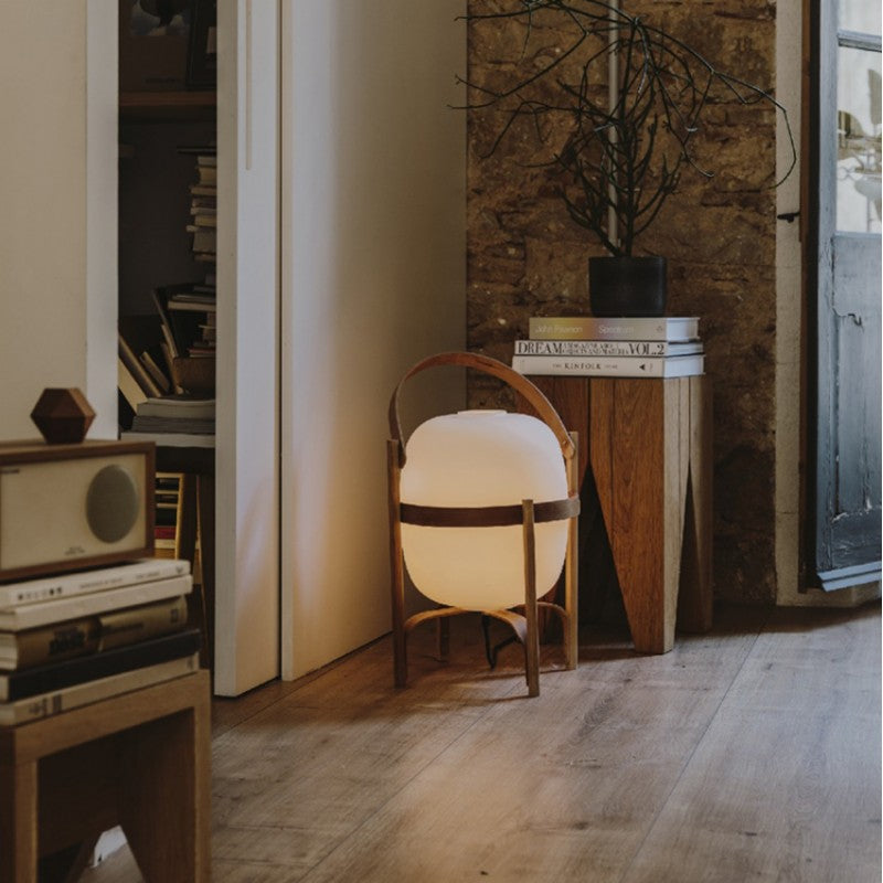 RadiantNest Dual-Tone Wooden Table Lamp with Glass Shade
