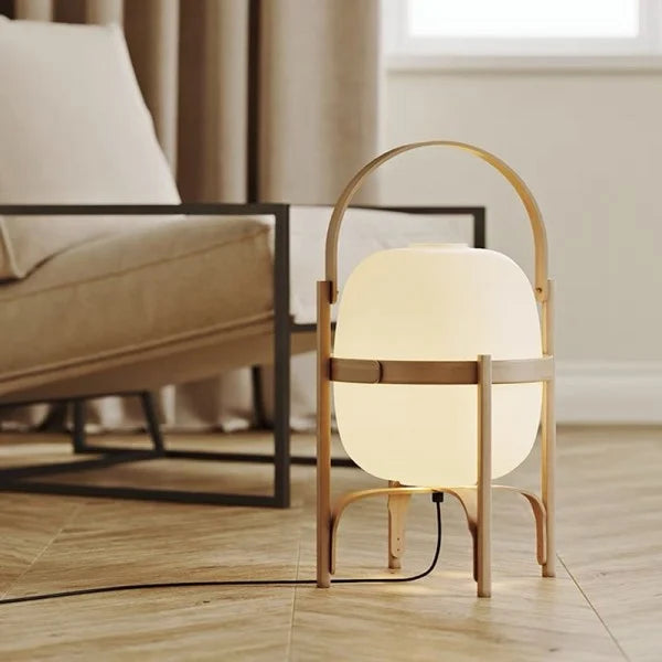 RadiantNest Dual-Tone Wooden Table Lamp with Glass Shade
