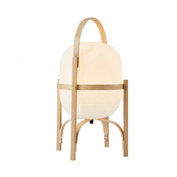 RadiantNest Dual-Tone Wooden Table Lamp with Glass Shade