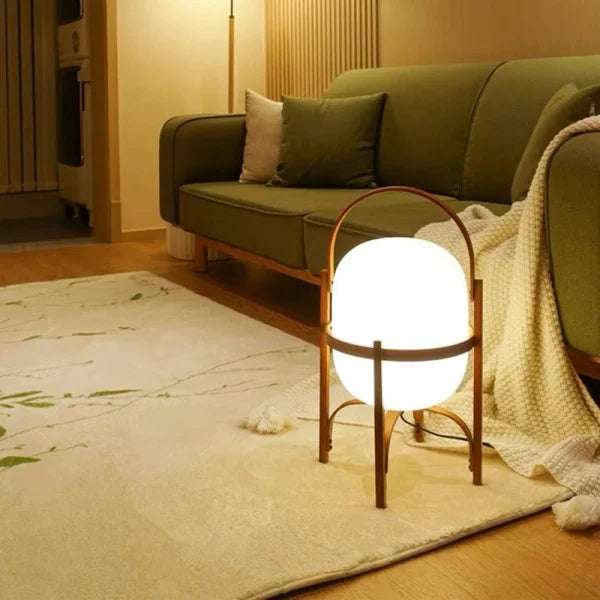 RadiantNest Dual-Tone Wooden Table Lamp with Glass Shade