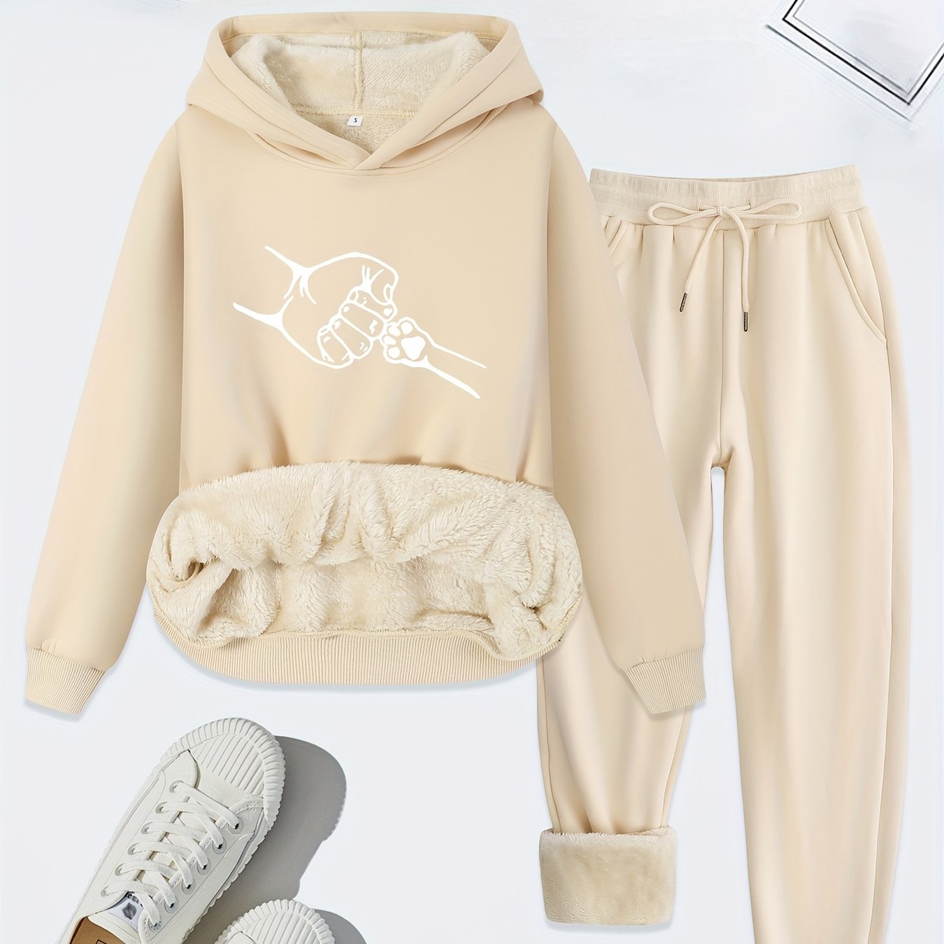 Women’s Hoodie Joggers Set | Fleece-Lined | Warm and Cozy Fit | Polyester