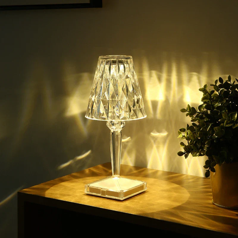 Elegant Crystal Glow Table Lamp for Chic Nightstands