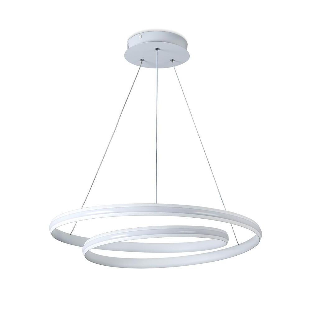 18'' Adjustable Spiral-shaped LED Dimmable White Modern Pendant Lights by Taavita