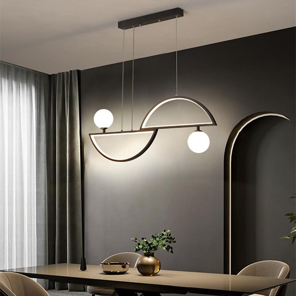 31'' LED 2-Light Single Design Pendant Light LED Artistic Metal Glass Aluminum Alloy Island Stylish Artistic Style Island Lights-dazuma